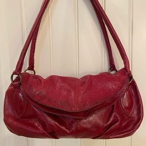 Hobo red leather handbag